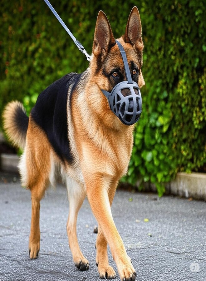 RoverPets Dog Muzzle, Breathable Basket Muzzles for Stop Biting, Barking and Chewing, Best for Aggressive Dogs Black Color (Small - 2NO) - Image 1